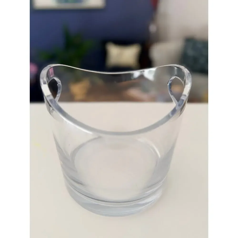 Tiffany & Co. Crystal Ice Bucket Champagne Cooler Modernist Integrated Handles